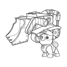 coloring page: Picture for coloring: Rookie and bulldozer from Puppy Patrol