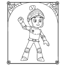 coloring page: Drawing of Ryder in knightly armor from Puppy Patrol