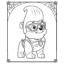 coloring page: Coloring Rotten from Puppy Patrol in the image of a rock star