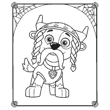 coloring page: Drawing of Rocky's puppy patrol in carnival costume