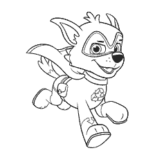 coloring page: Puppy Patrol - Rocky in a superhero costume