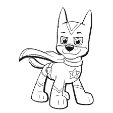 coloring page: Painting of a Racer's puppy in a Puppy Patrol hero costume.