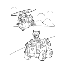 coloring page: Painting of Puppy Patrol with Transport