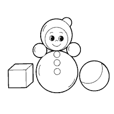 Coloration avec l'image d'une boulette et des jouets