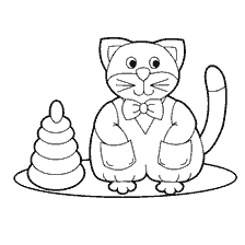Colorer un chat avec un jouet pour enfants
