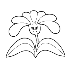 Colorer une fleur avec un visage souriant pour les bébés