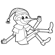 Coloring Buratino for children