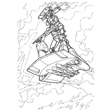 Drawing by Glader from the War of the Future against the background of the clouds