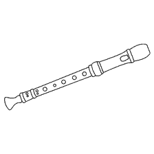 Dessin de flûte à colorier