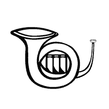 Image contournée de la corne pour colorier