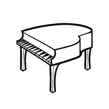 Image de contour du piano pour colorier