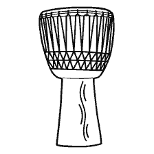 Coloration d'un instrument de musique Djembe