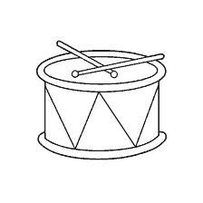 Dessin d'un tambour avec bâtonnets