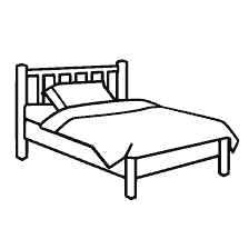 pagina da colorare: Immagine con mobili coloranti - letto