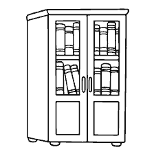 pagina da colorare: Contour immagine di una libreria con libri