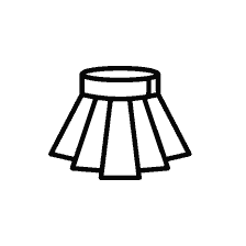 coloring page: The outline of the skirt in the fold for coloring