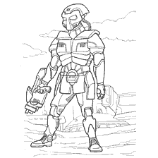 Coloring combat android from the War of the future