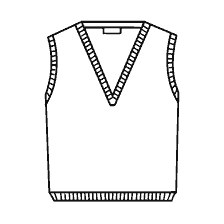 coloring page: Black and white picture of the vest for coloring