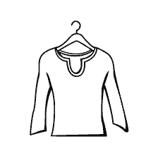 coloring page: The outline of the blouse on the coloring hanger