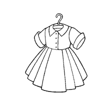 coloring page: Coloring the dress on the hanger