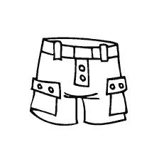 coloring page: Coloring shorts with pockets and a belt