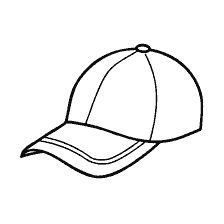 coloring page: Coloring baseball cap contour