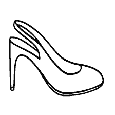 coloring page: Picture of shoes on heel for coloring