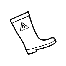 coloring page: Drawing of a rubber boot for coloring