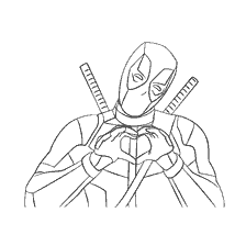 La colorazione di Deadpool con un cuore