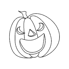 coloring page: Drawing a pumpkin with a smile for coloring for Halloween