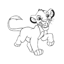pagina da colorare: Colorare il bambino di Simba dal cartone animato The Lion King