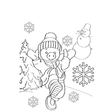 Piggy in die winter