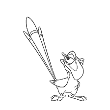 pagina da colorare: Zazu, segretario di uccelli del cartone animato Il Re Leone