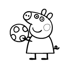 Peppa Vark met 'n bal