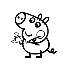 George the Pig with a Toy
