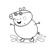 Dad Swine in a puddle
