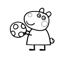 Susie de moutons de Peppa Le cochon tient la balle