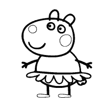 Coloration Pippa Pig dans le costume de ballet