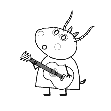 Madame Gazelle com uma guitarra