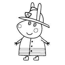Miss Rabbit in fire uniform