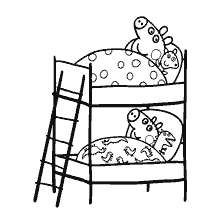 Peppa Pig: George and Peppa in bed