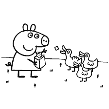 Peppa Pig nourrit les canards