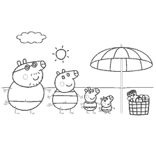 Peppa Pig ailesi sahilde günün tadını çıkarır