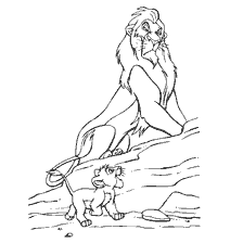 pagina da colorare: Colorazione Il Re Leone: Scar e Simba