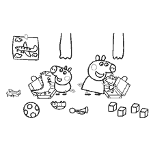 Peppa Pig ve kardeşi George seyahat için çantalarını paketledi