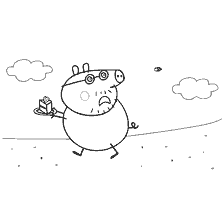 Baba Pigs with cake run away from beee