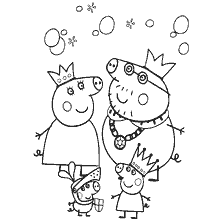 Peppa Pig ailesi, balonlarla çevrili elbiseler ve kıyafetler