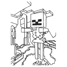 kleurplaat: Kleuren Skeleton van het spel Minecraft