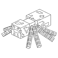 kleurplaat: Kleurende spin uit het spel Minecraft