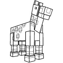 kleurplaat: Kleurplaten Paarden van Minecraft